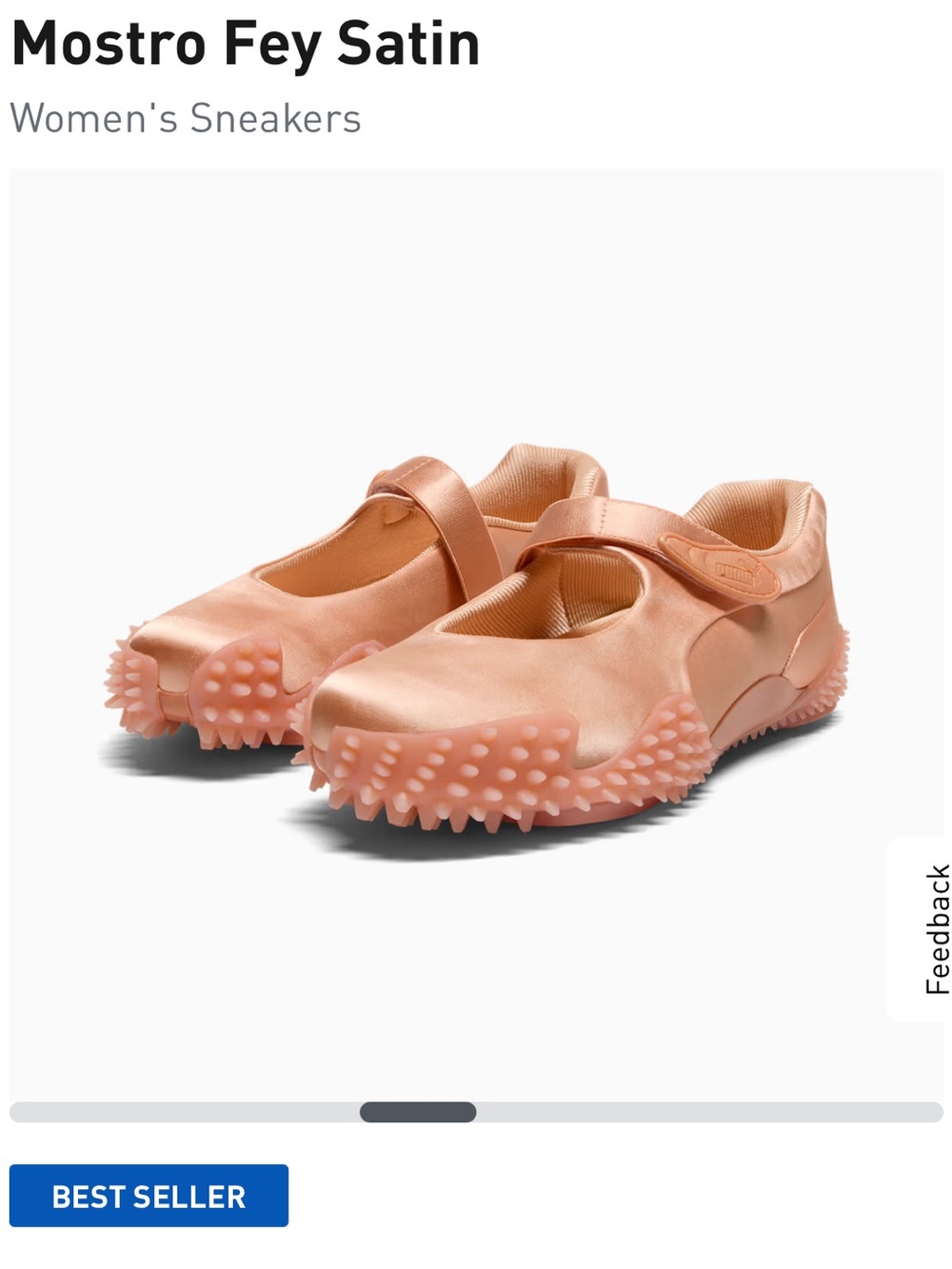 PUMA Women’s Pink Satin Mostro Fey Ballet Sneaker size 10